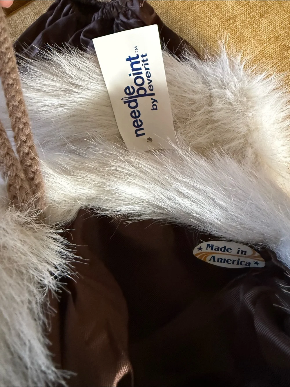 Unique Cream Faux Fur  hand warmer NEW with tag